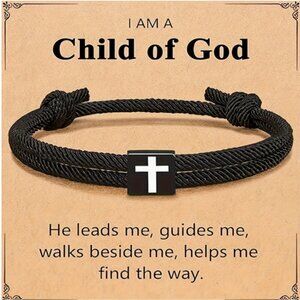 Child of GOD Cross Bracelet Adjustable Rope Hypoallergenic Waterproof Gifts NWT